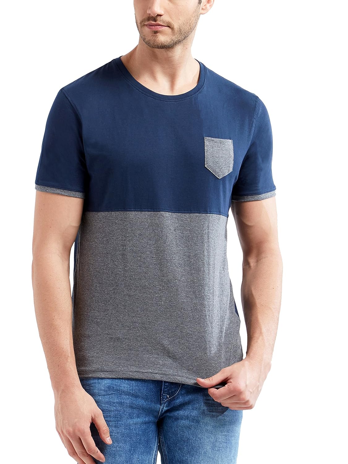 maniac men's cotton t-shirt (ml-mens-voonik-hs-rneck-navy)