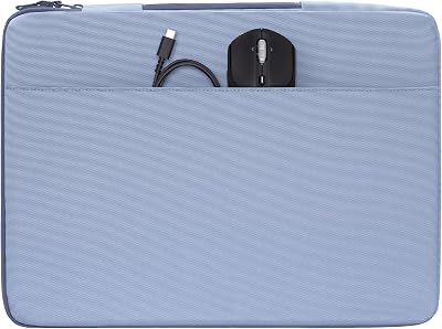 Funda Protectora para Portátil 15-16 Pulgadas, Acolchada Antigolpes, Resistente al Agua 600D, con Asa Retráctil y Bolsillo para Accesorios, Compatible con Laptop hasta 16", Color Azul Claro