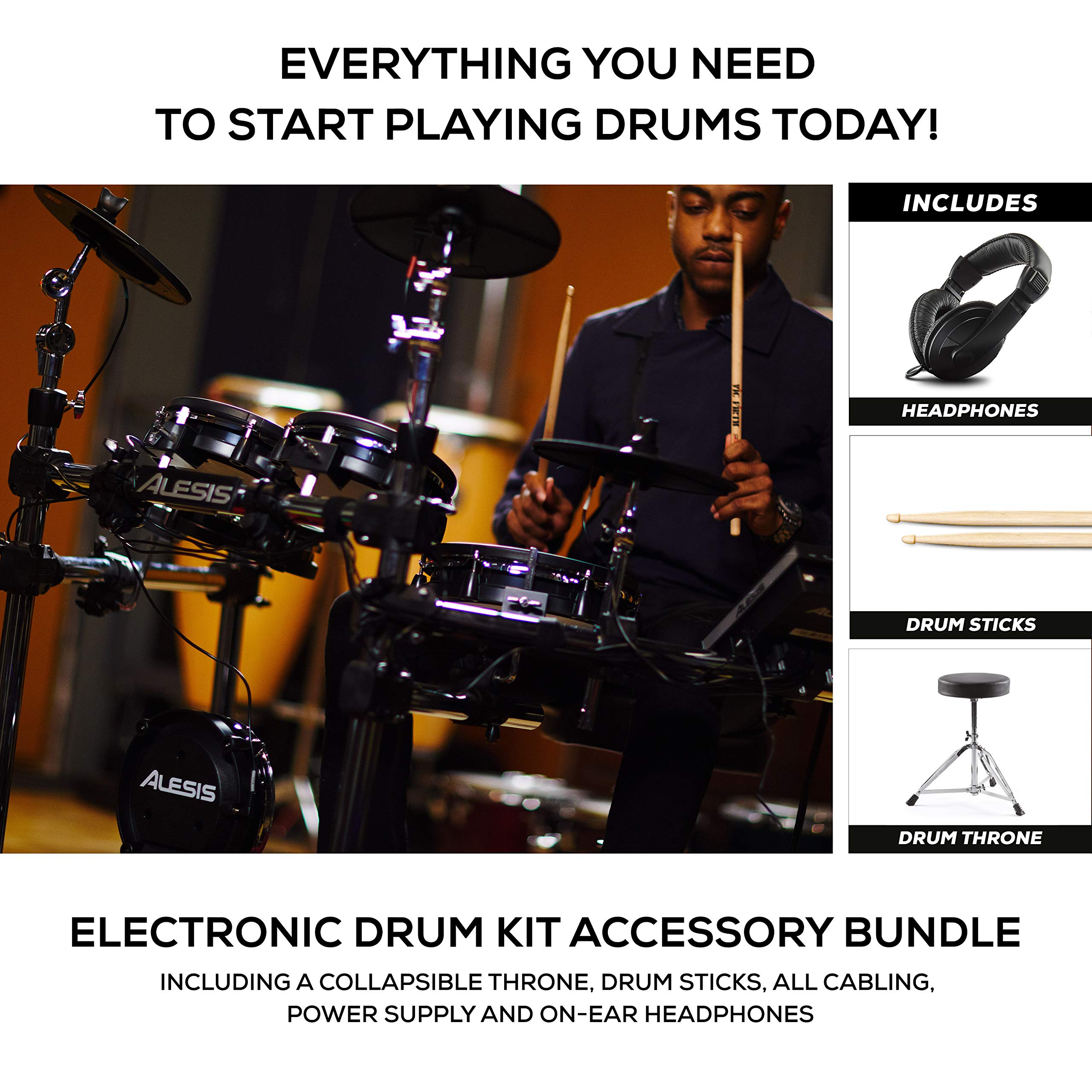 Alesis Drums Command Mesh Kit Bundle Electric Drum Set
