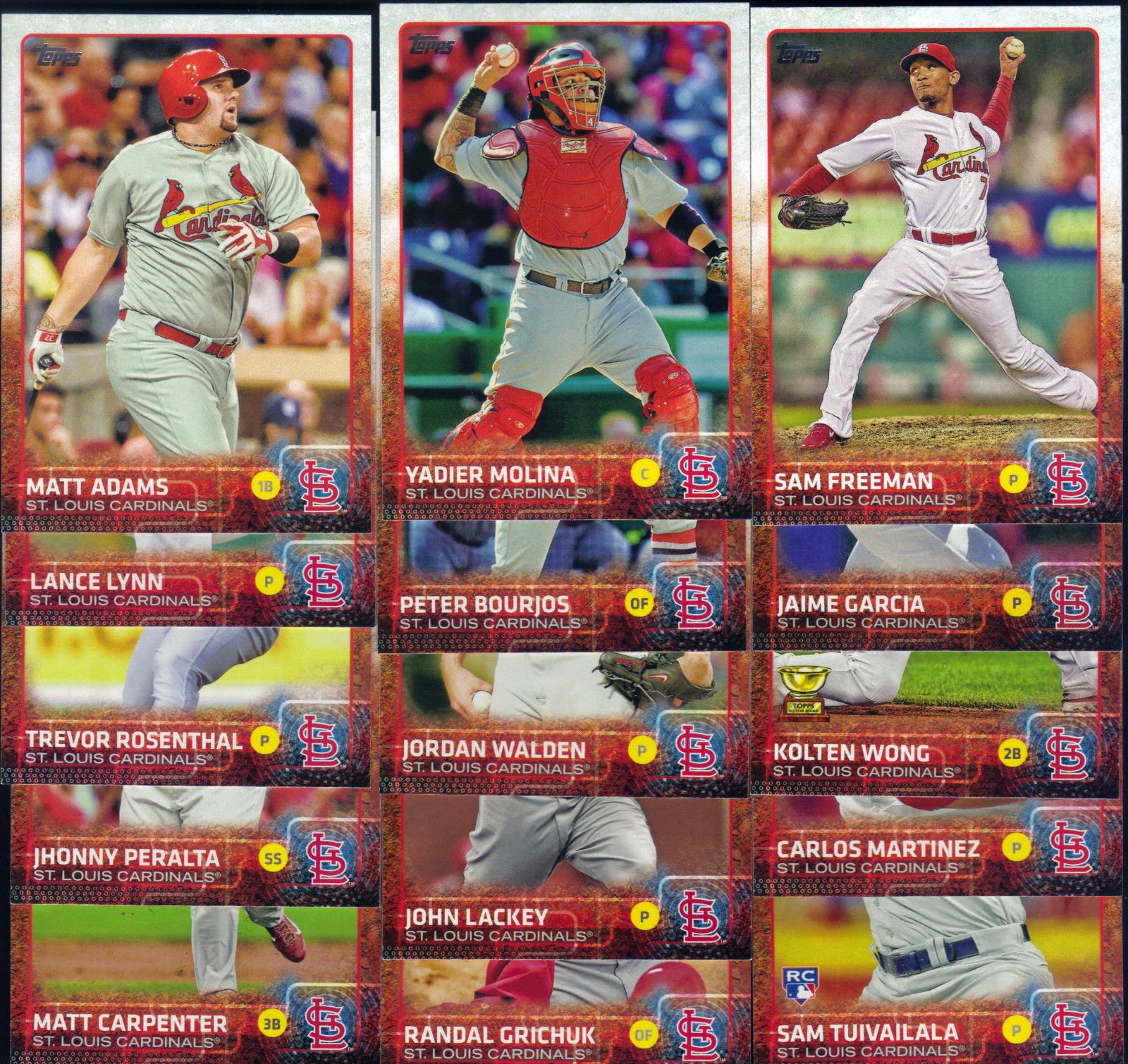 Louis Cardinals 2015 Topps MLB Baseball Regular Issue Complete