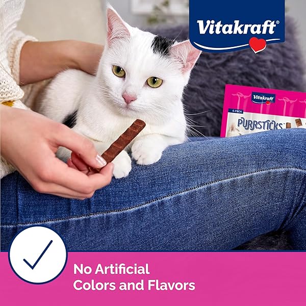 VITAKRAFT PURRSTICKS MEATY CAT STICKS – CHICKEN – SEGMENTED AND BREAKABLE MEATSTICK – DELICIOUSLY TENDER
