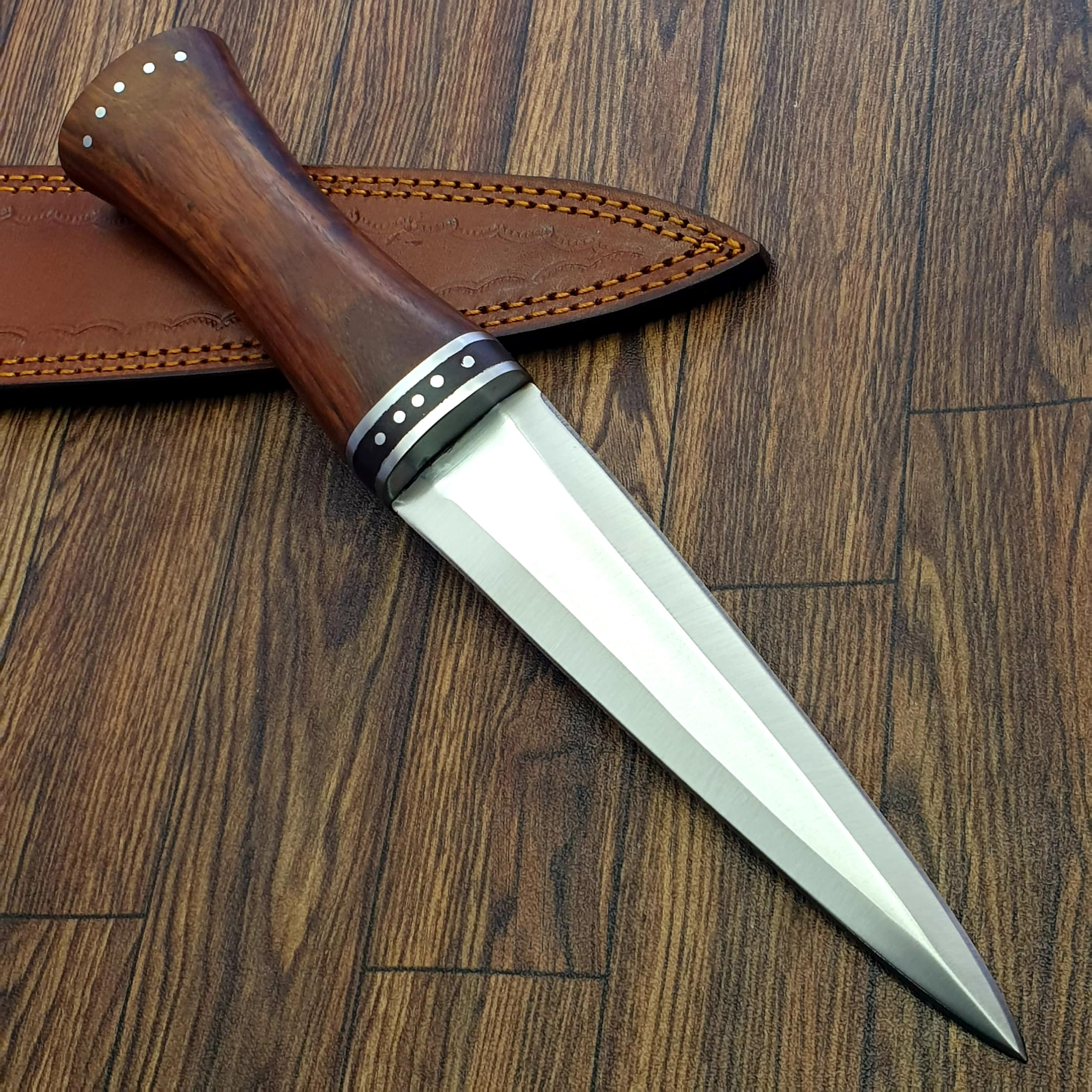 Photo 1 of TZ KNIVES KZ-15 Handmade D2 Dagger knife, Hunting knife fixed blade Knife with sheath 13.0 Inches