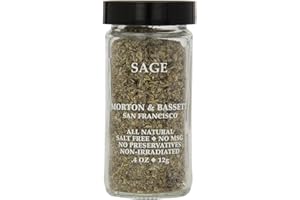 Morton & Bassett Sage, 0.4 oz – Non-GMO, Salt-Free, Aromatic Herb for Stuffing, Roasts & Holiday Dishes