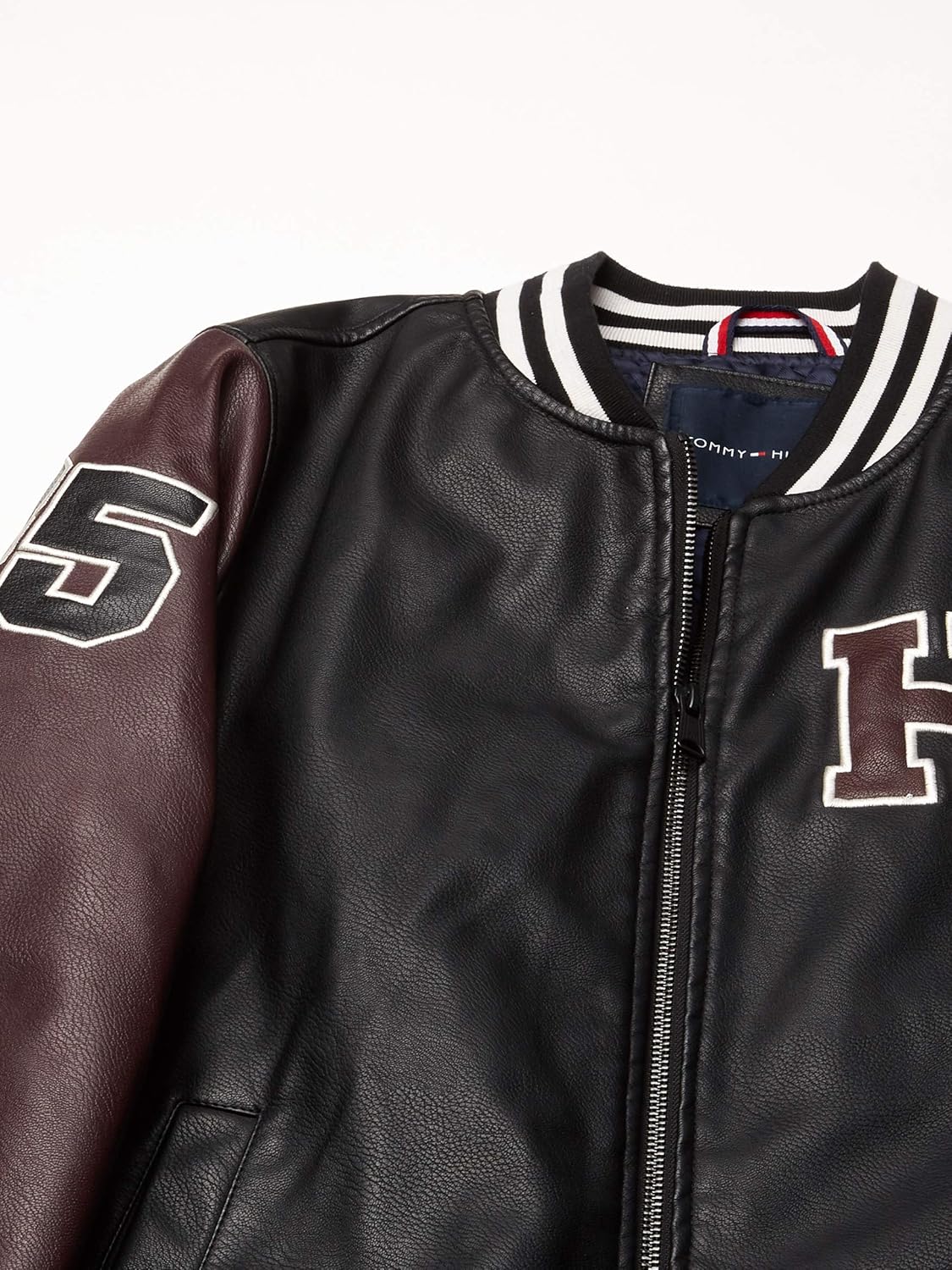 tommy hilfiger georgie varsity leather jacket