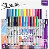 Sharpie Electro Pop Permanent Markers | Ultra Fine Point Markers, Assorted Colors, 24 Count
