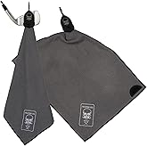 Proper Company Golf Magnetic Golf Towel (Grey) Microfiber Golf Towel | Ultra Absorbant Waffle Pattern | Extra Strong Magnet for Golf Cart or Clubs