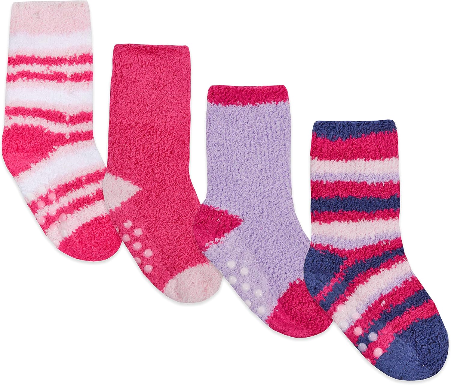 TICK TOCK Baby Girls Fluffy Socks Anti Slip Grippers 4 Pair Multipack Amazon.co.uk Clothing