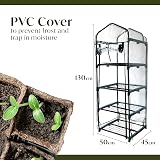 DIVCHI 4 Tier Greenhouse Durable Steel Frame Clear PVC Cover Indoor Outdoor view 8