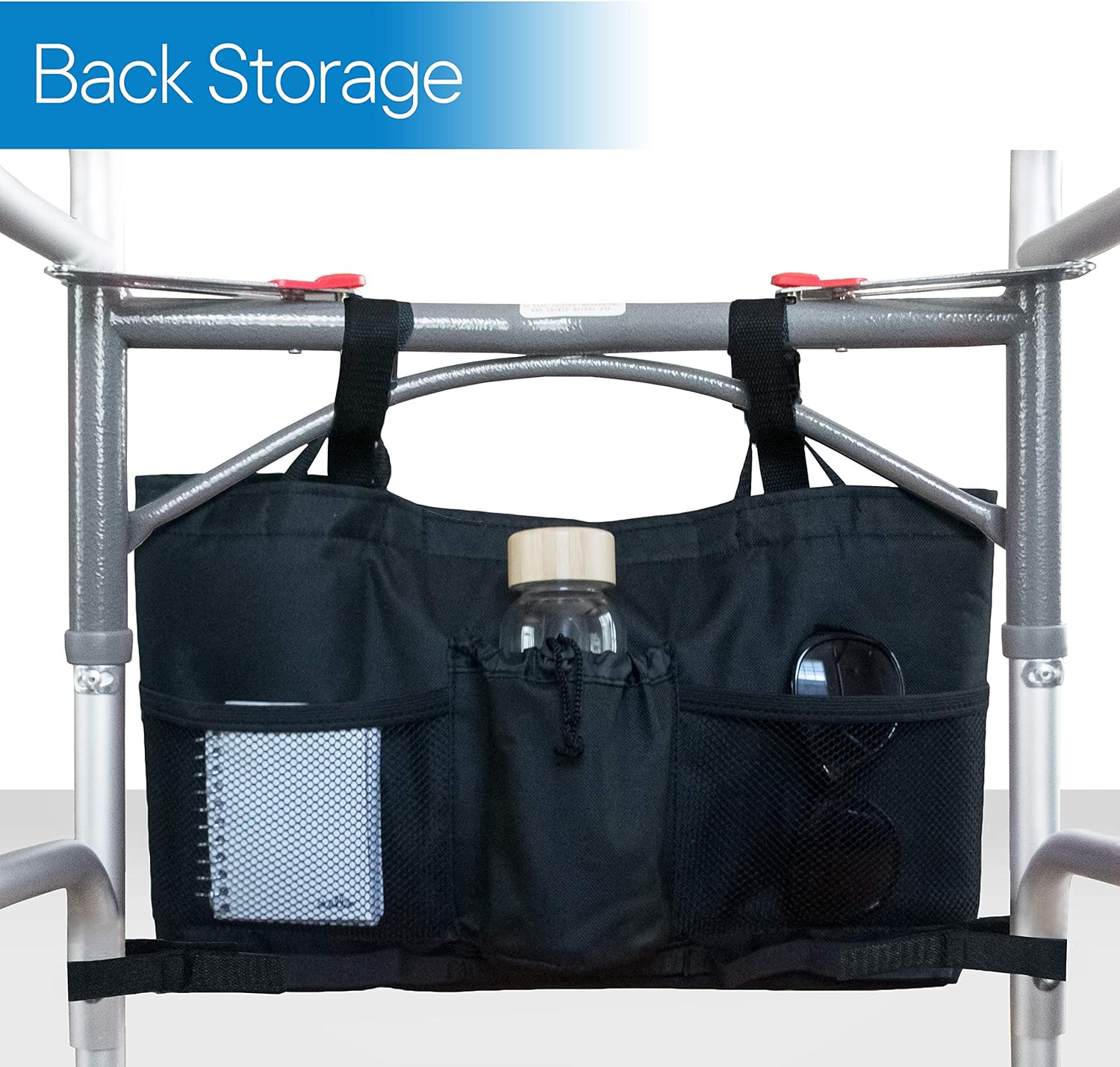 RMS Walker Bag with Soft Cooler - Water Resistant Tote with Temperature Controlled Thermal Compartment, Universal Fit for Walkers, Scooters or Rollator Walkers (Black): Health & Personal Care