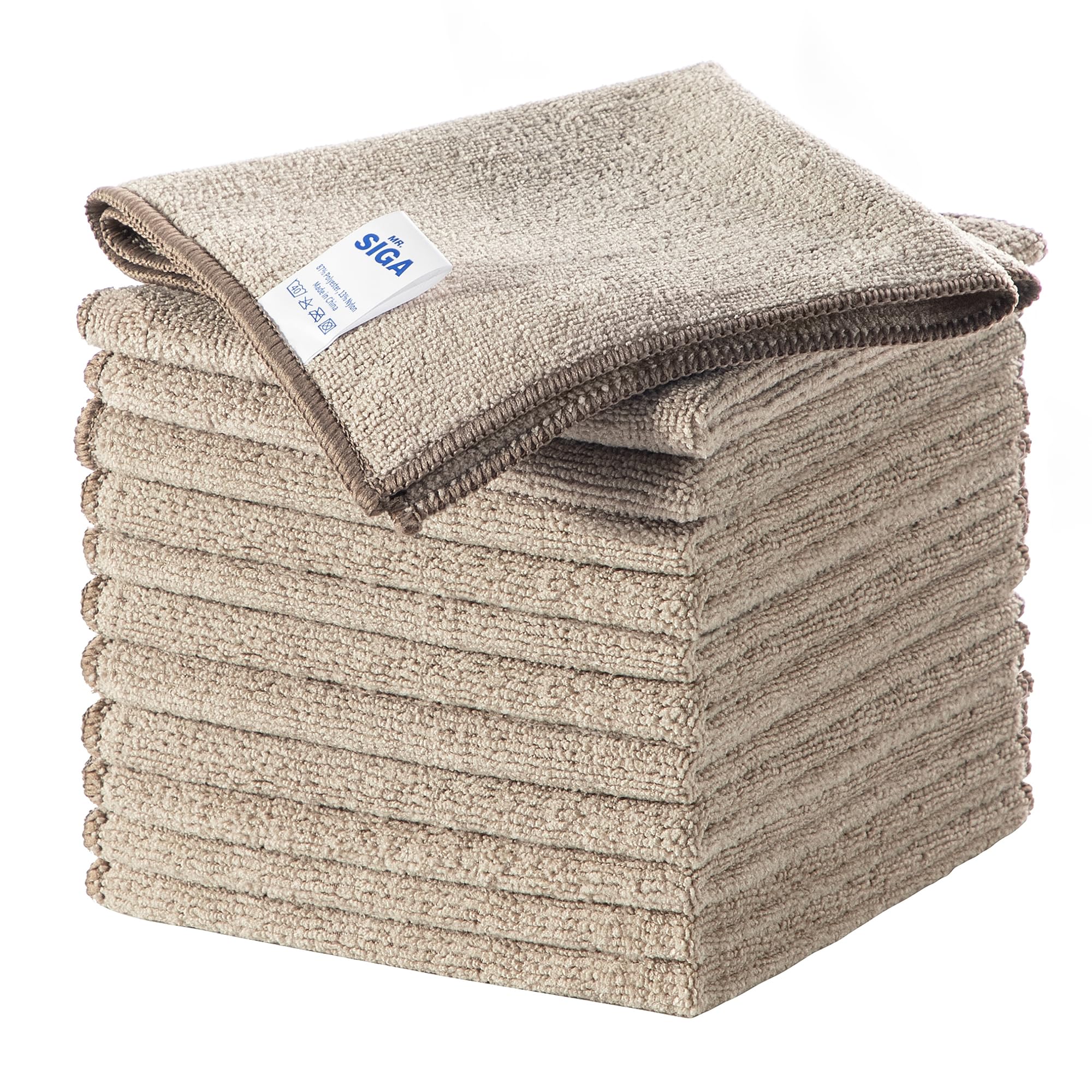 Photo 1 of MR.SIGA Microfiber Cleaning Cloths, All-Purpose Surface Microfiber Towels, Streak Free Cleaning Rags, Pack of 12, Wheat, Size 32 x 32 cm(12.6 x 12.6 inch)