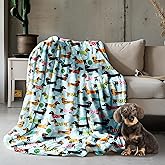 Dachshund Fleece Flannel Blanket - Cute Wiener Dog Throw for Girls, Boys & Puppy Lovers - 40"x30" for Baby, Toddler/Pets