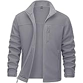 MAGCOMSEN Men's Winter Zip Up Polar Fleece Jacket Athletic Tactical Hiking Outdoor Jackets with 3 Pockets