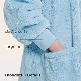 Bedsure Wearable Blanket Hoodie Women Fluffy Fleece Blue XL view 5