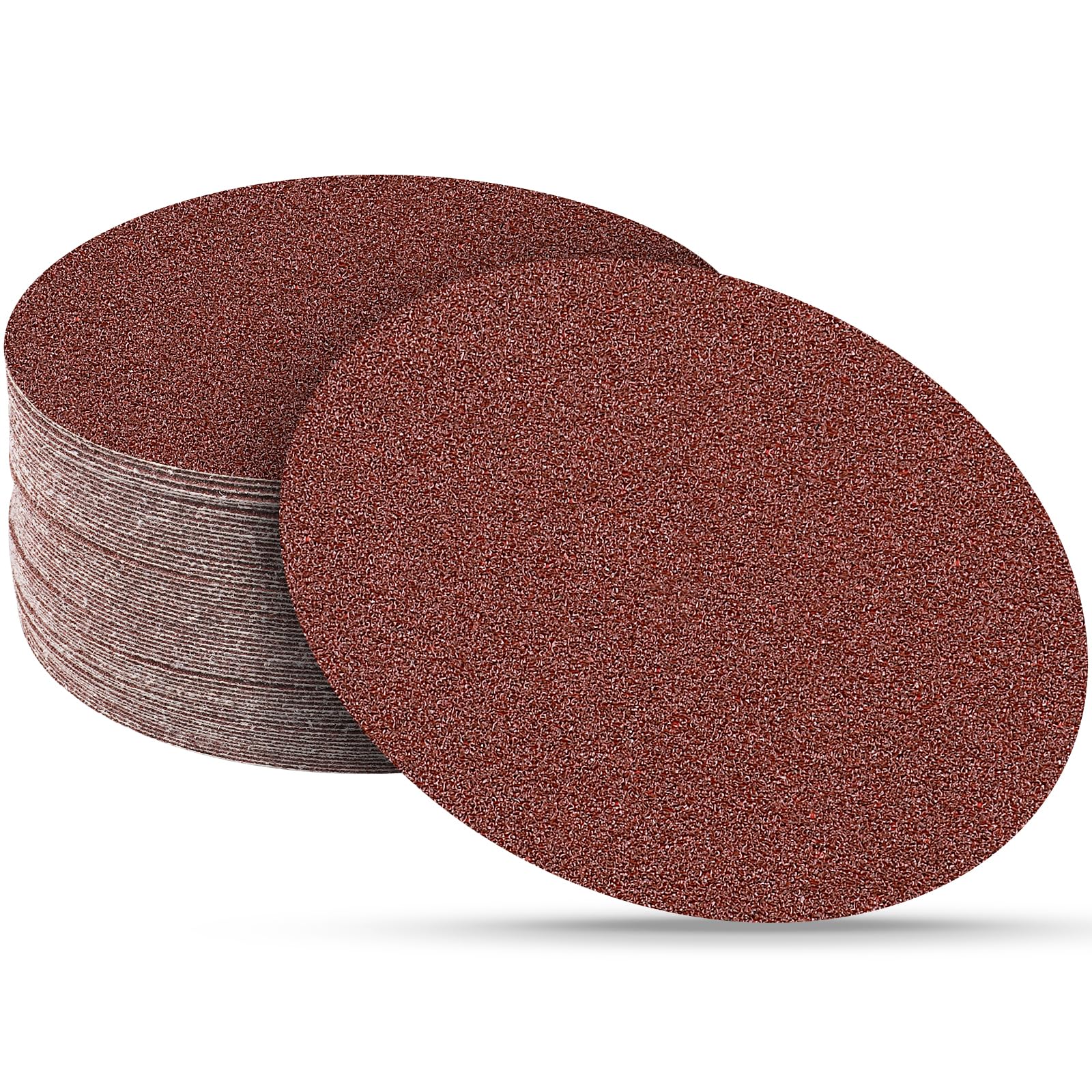 Sruhrak 30 Pcs 180mm Sanding Discs 60 Grit, 7 In Round Sandpaper Hook and Loop Sanding Pads for Drywall Sander