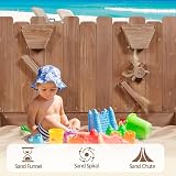 Yaheetech 134 cm x 112.5 cm Wooden Outdoor Sandbox for Kids 3-8 view 5