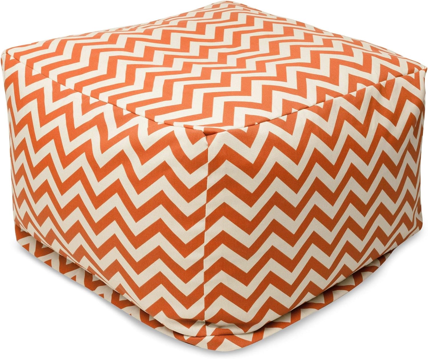 Majestic Home Goods Burnt Orange Zig Zag Ottoman, Large