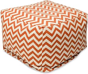 Majestic Home Goods Burnt Orange Zig Zag Ottoman, Large