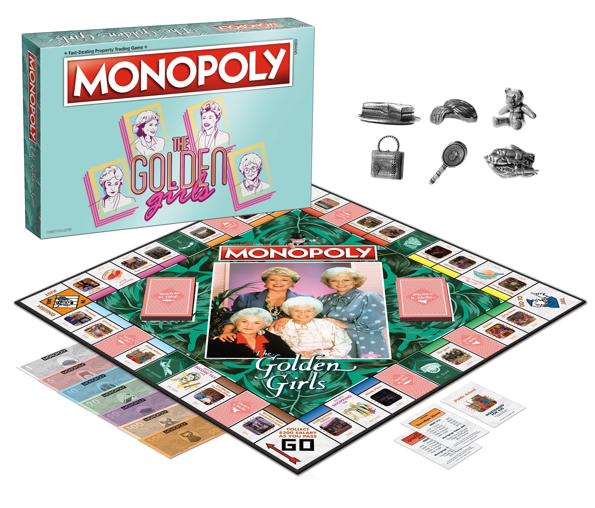 Usaopoly Monopoly The Golden Girls Board Game Golden Girls Tv Show Themed Game Officially Licensed Golden Girls Merchandise Themed Monopoly Board Game Giftsandwish