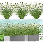 Betylifoy 20 Bundles Artificial Plants Onion Grass Outdoor Fake Shrubs Wheat Grass Cattails Faux Ornamental Grass UV Resistant Greenery Stems for Indoor Outdoor Garden Home Office Decor