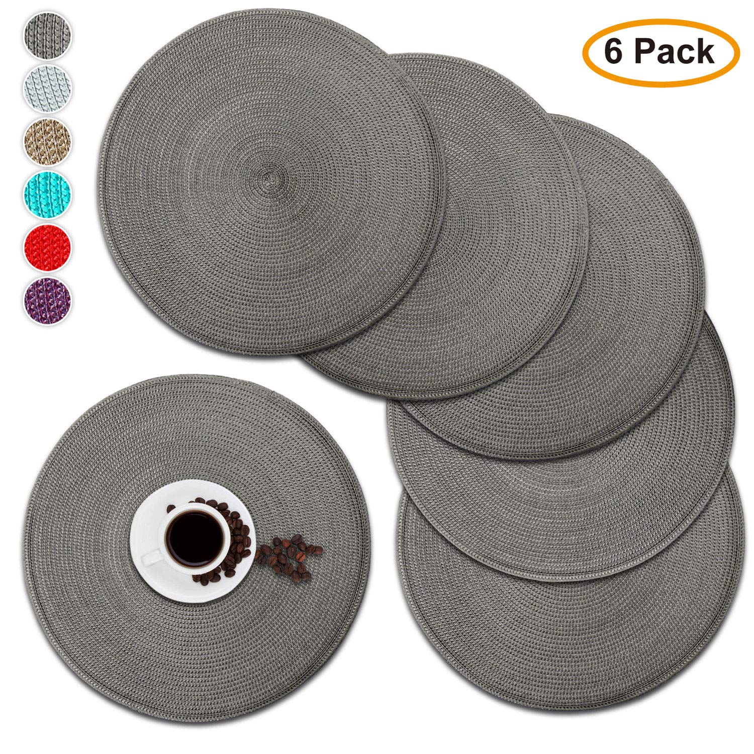 Best Gray Placemats For Round Table Set Of 6