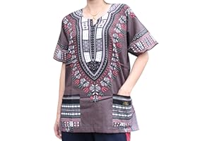 RaanPahMuang Unisex African Dashiki Kaftan Shirt XS - 7XL