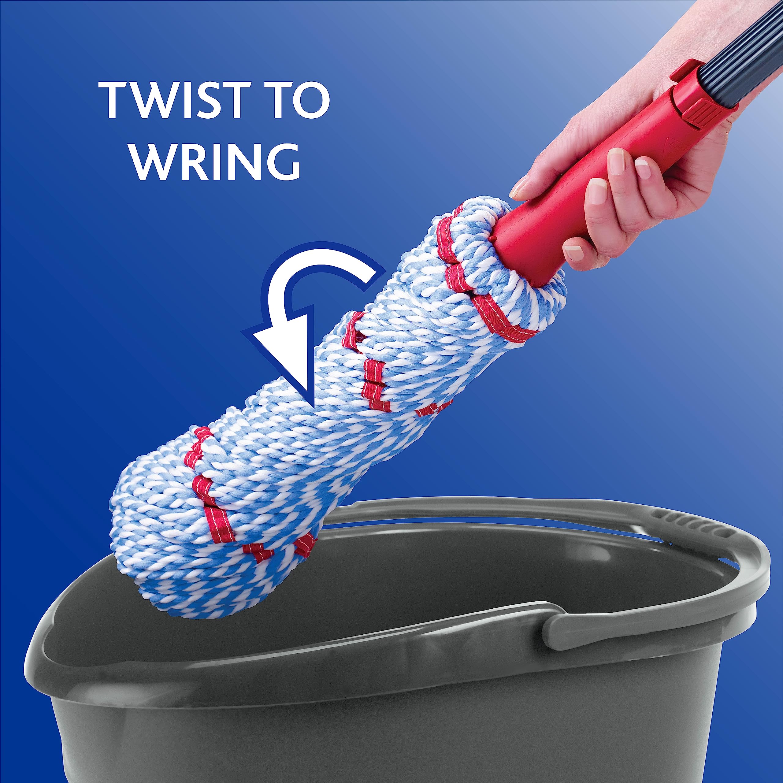 O-Cedar MicroTwist MAX Microfiber Twist Mop with 1 Extra Refill | Features Hands-Free Wringing | Extra Large 18-Inch Mop Head | Safe on All Floor Types
