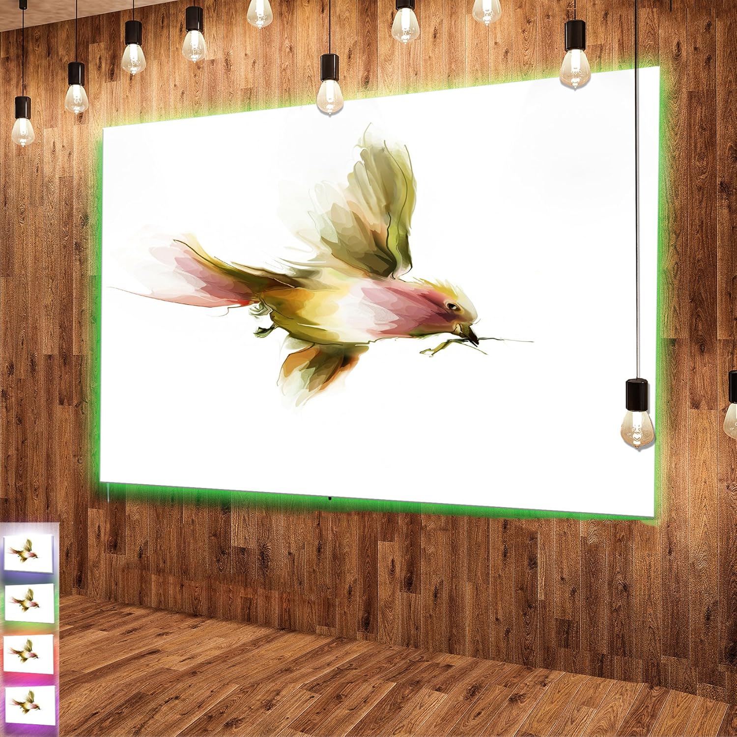 Amazon.com: Designart Nice Flight of Lovely Green Bird - Extra Large