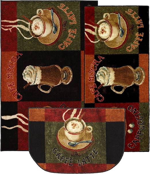 Amazon Com Mohawk Home Caffe Latte Primary Area Rug 3 Pc Set 20 X45 30 X46 18 X30 Furniture Decor