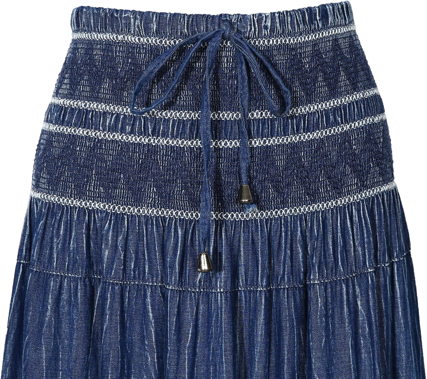 denim skirt with elastic waistband