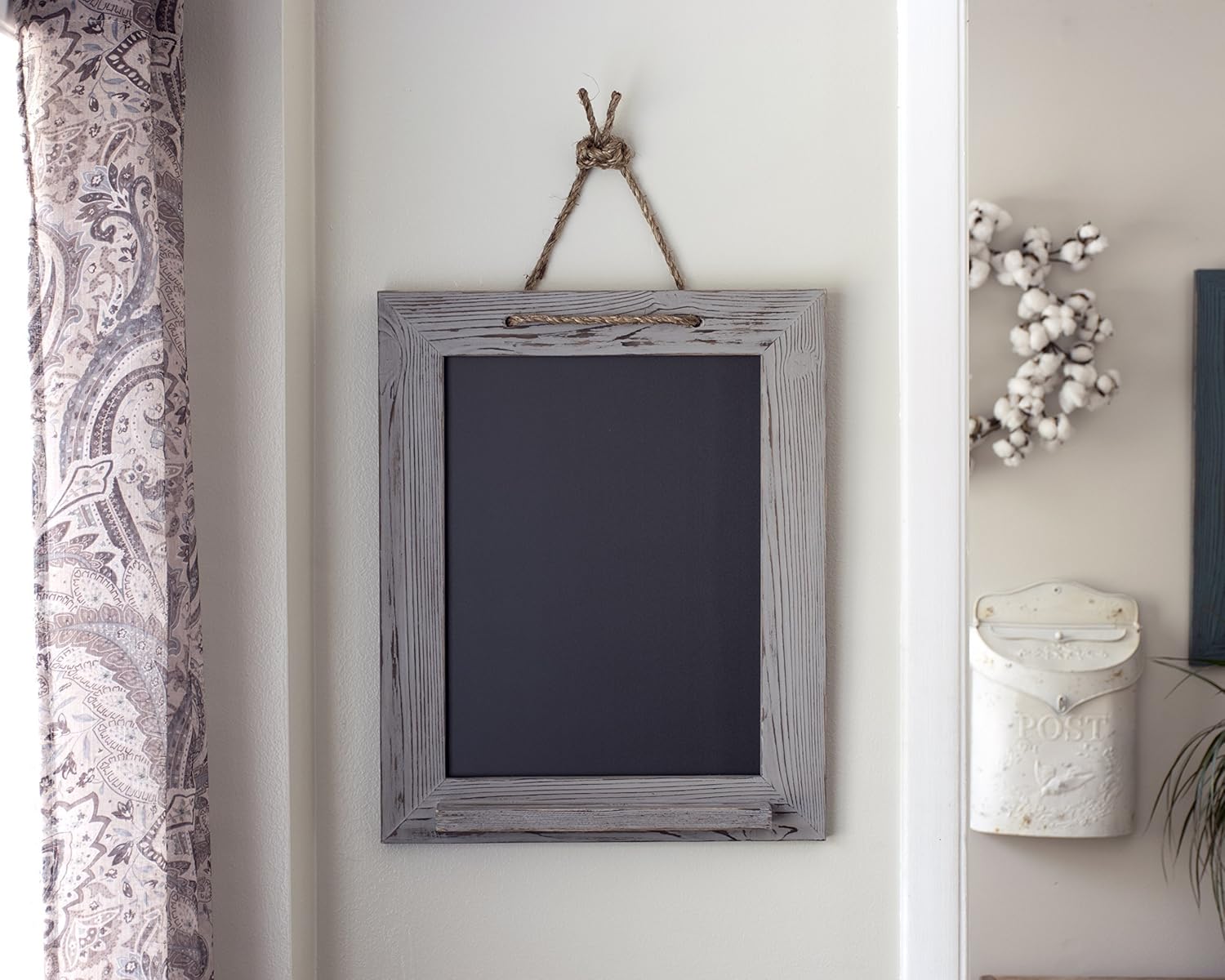 Amazon Com Wood Framed Gray Chalk Marker Board Kitchen