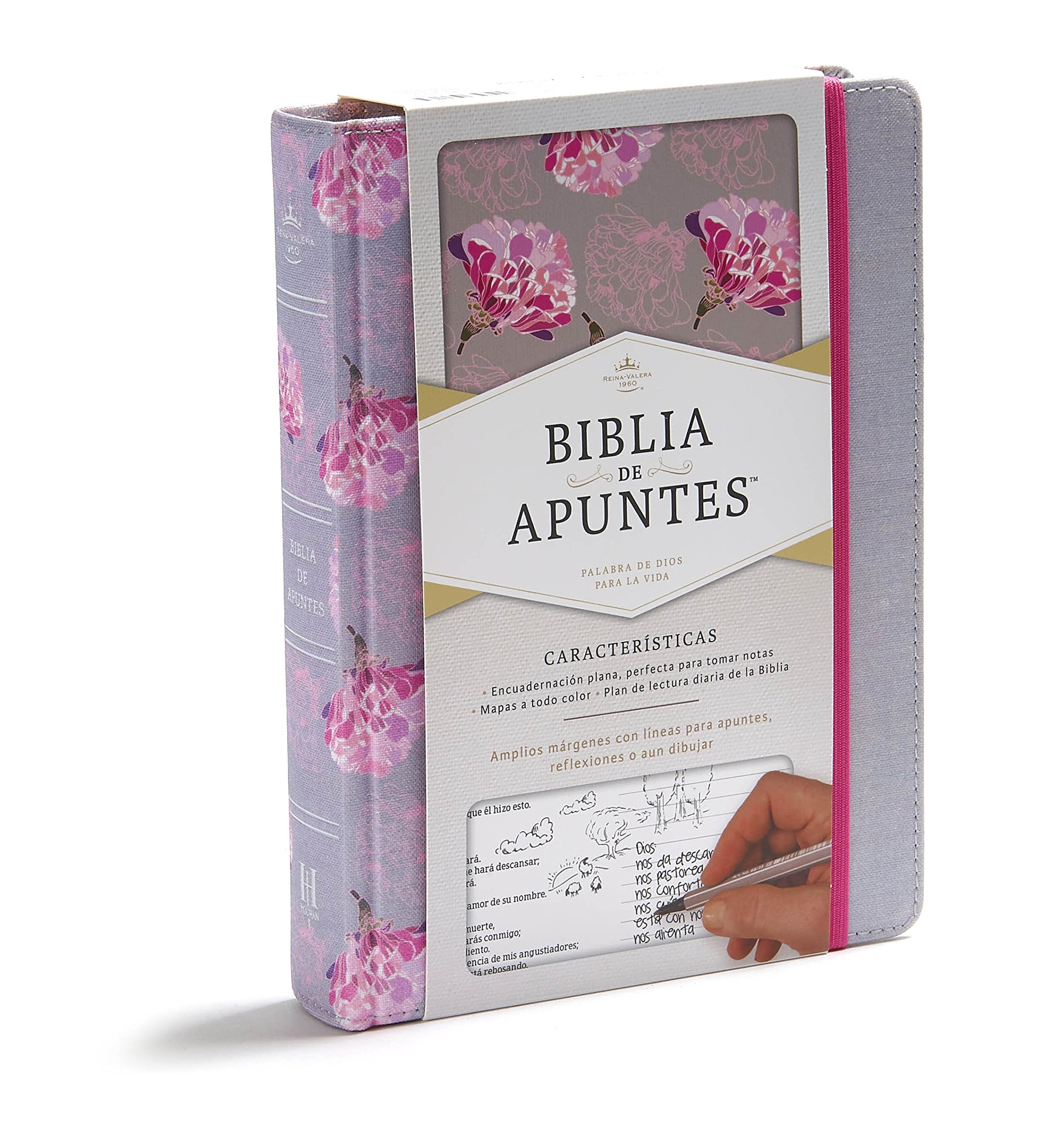 Biblia Reina Valera 1960 de apuntes gris y floreado , tela impresa | RVR 1960 NoteTaking Bible, Grey and Pink, Cloth over Board (Spanish Edition) Biblia Reina Valera 1960 de apuntes gris y floreado , tela impresa | RVR 1960 NoteTaking Bible, Grey and Pink, Cloth over Board (Spanish Edition) Hardcover