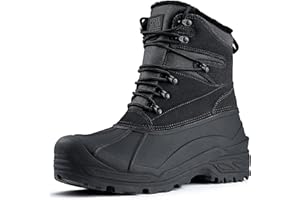 FREE SOLDIER Mens Snow Winter Boots for Men Warm Fleece Lining Winter Ski Shoes Waterproof Insulated Booties
