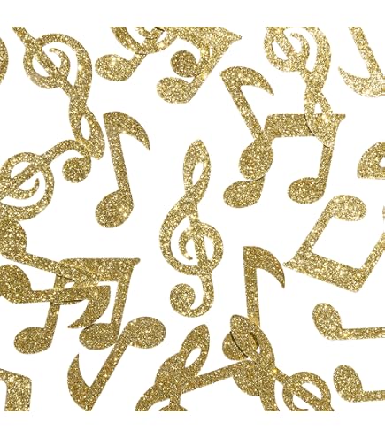 120 Schwarz-goldene Musiknoten-Konfetti – Für Musikparty, Geburtstag, Hochzeit, Tischdekoration