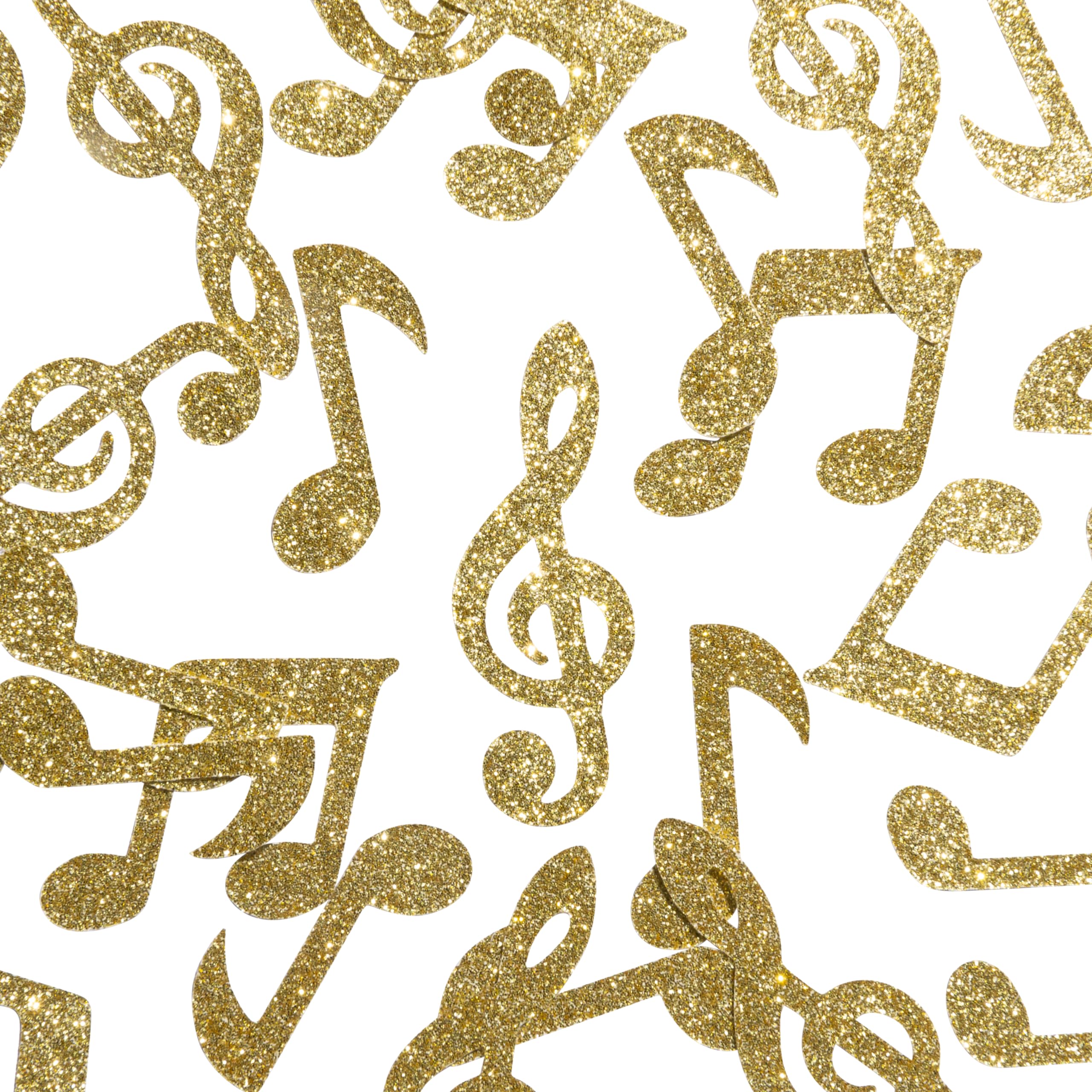 Photo 1 of CloverCrafts 50 x Gold Glitter Musical Note Confetti – Music Theme Birthday Party Decor