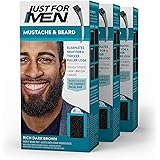 Just For Men Mustache & Beard, Beard Dye for Men with Brush Included for Easy Application, With Biotin Aloe and Coconut Oil f