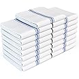 Royal 14 x 25-Inch Classic Kitchen Cotton Towels, White with Blue Stripe (15 Pack)