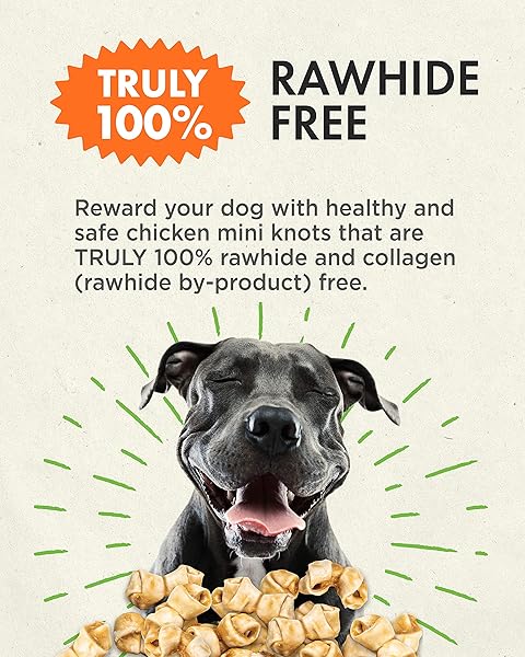 CANINE NATURALS CHICKEN RECIPE CHEW – RAWHIDE FREE DOG TREATS – MADE FROM USA RAISED CHICKEN – ALL-NATURAL AND EASILY DIGESTIBLE – 12 PACK OF MINI KNOTS FOR DOGS 5-20LB