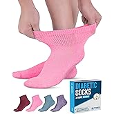 Doctor's Select Diabetic Ankle Socks for Women and Men - 4 Pairs | Unisex Adult Diabetic Socks