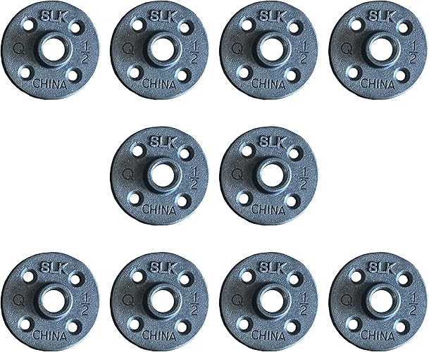 William Robert S Vintage Black Floor Flange Pipe Fitting 1 2 Inch 10 Pack