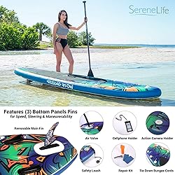 SereneLife Inflatable Stand Up Paddle Board