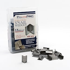 V Nails for Picture Framing - Ultra Strong - 15mm (5/8 Inch) Vnail Wedges for Joining Picture Frame Corners - Hardwood Frames [400 V Nail Pack, Loose]