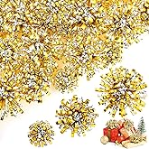 Yunlly 40 Pcs 2'' 3'' 4'' Christmas Bows Gift Wrapping Self-Adhesive Metallic Assorted Size Christmas Present Bows with Ribbon for Gift Basket, Holiday, Birthday, Anniversary(Gold, Silver)
