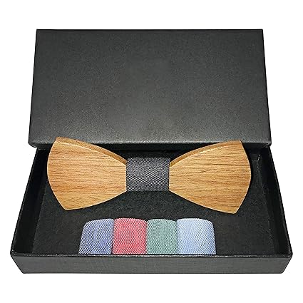 Bellmot 5in1 Holzfliege. Die Holz Fliege für Männer und Herren in rot, blau, grün, hellblau und schwarz