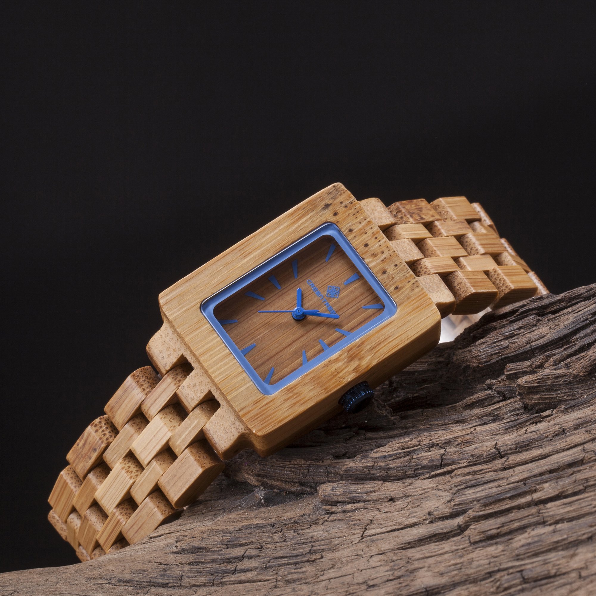 Amexi - Orologio da donna in legno di ciliegio e bambù, colore: marrone