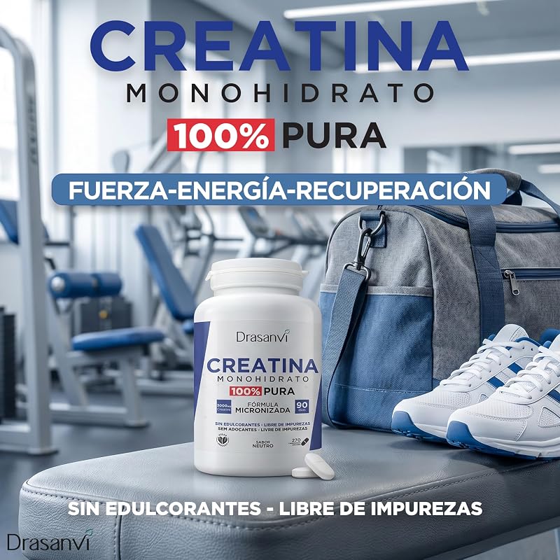 Creatina Monohidrato 100% Pura en Comprimidos, 270 Unidades