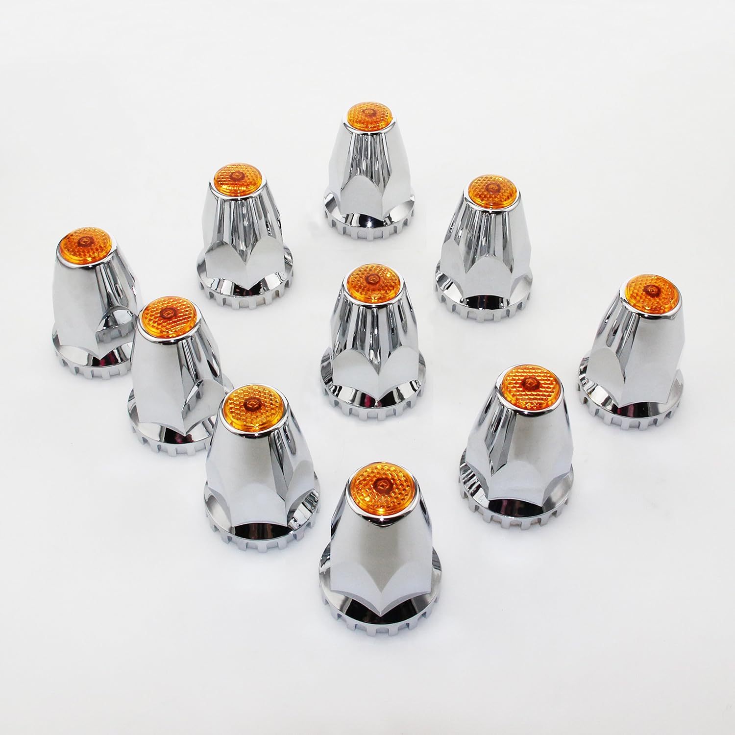 Automotive Reflectors BEISHUO 10PCS 33mm ABS chromeplated Lug Nut