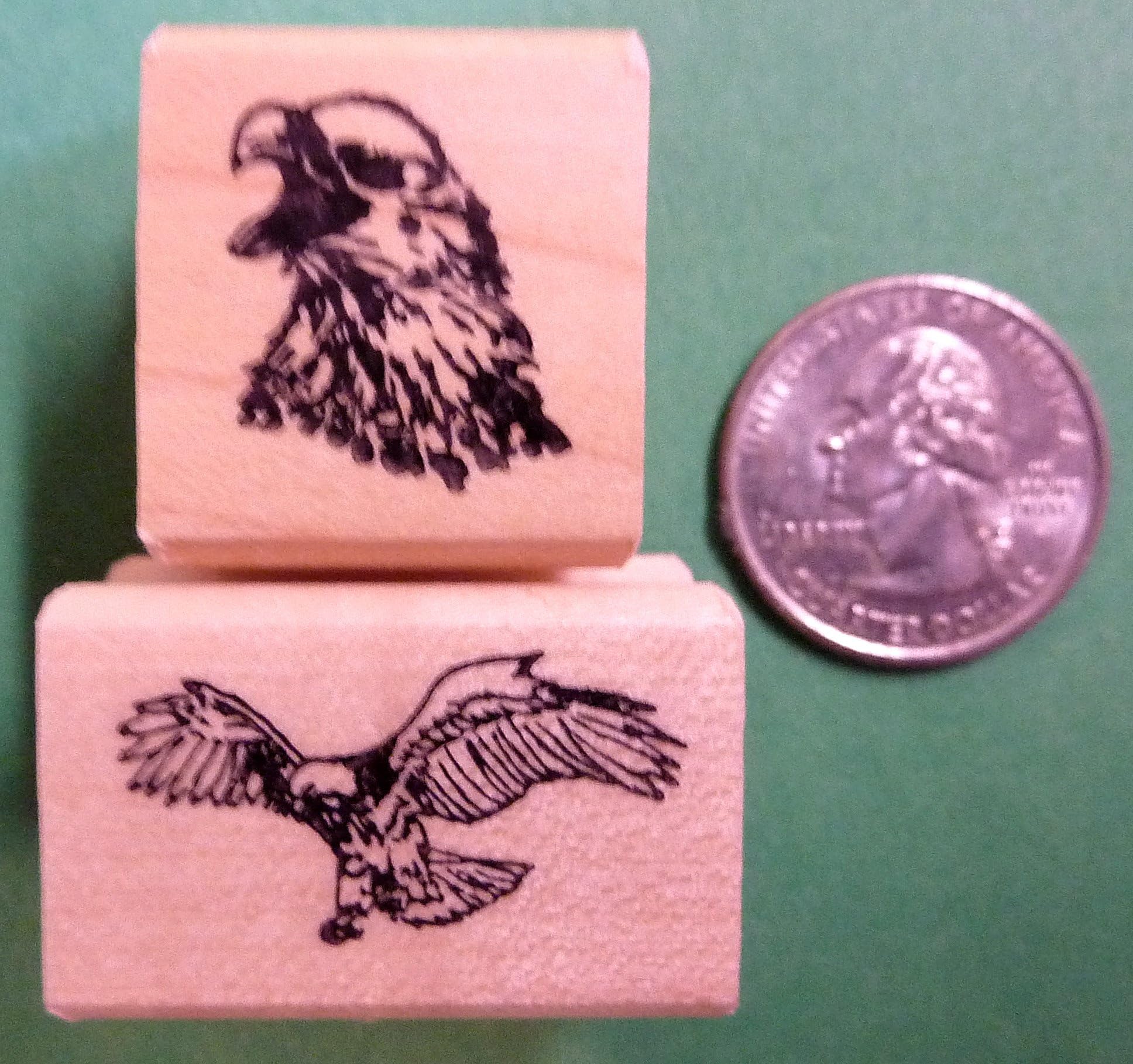 Eagle Rubber Stamps, Mini, Set of 2