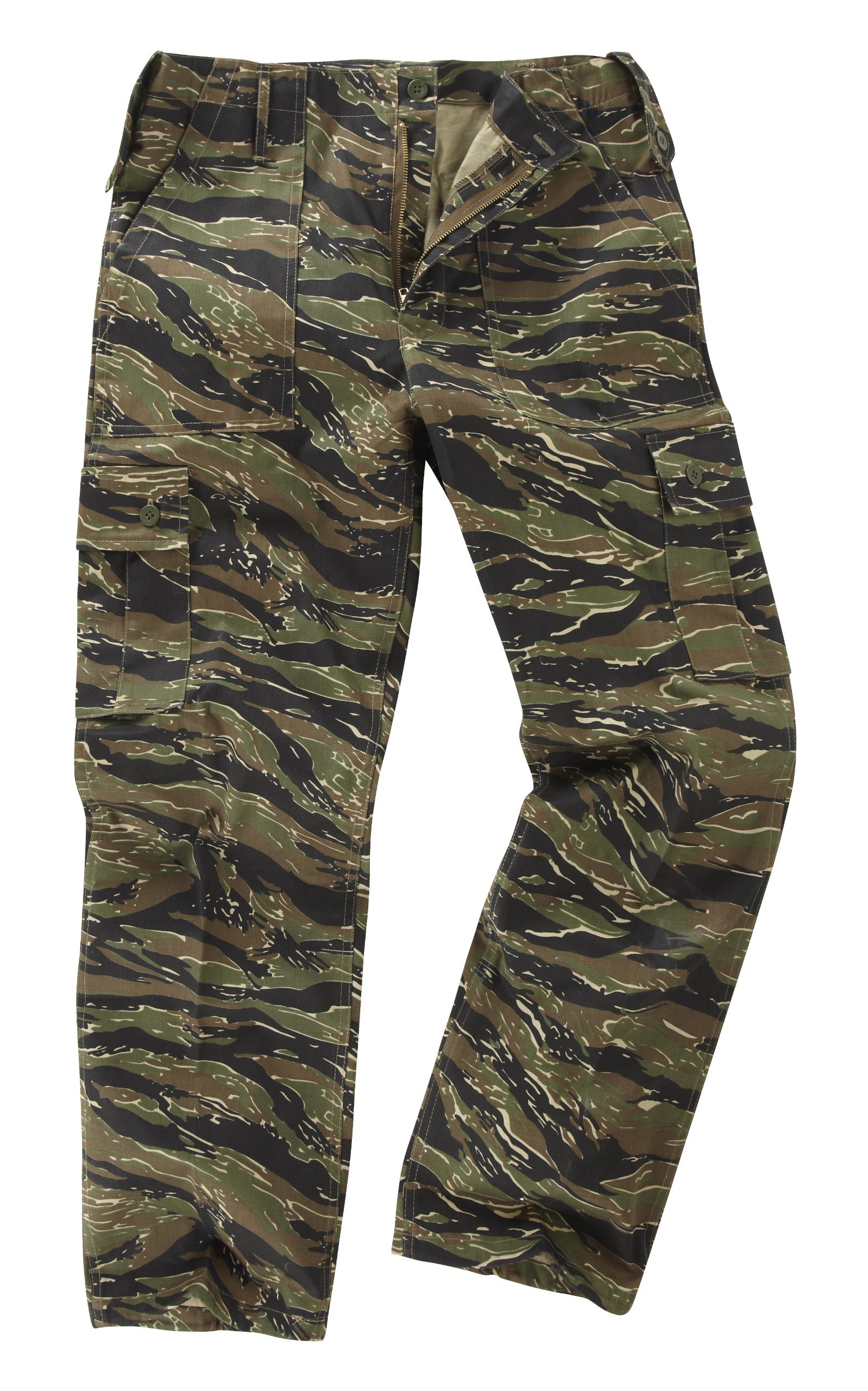 6 Pocket Camouflage Combat Cargo Trousers - Tiger Stripe (36)