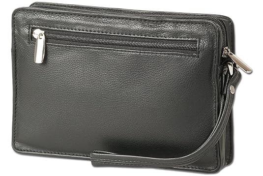 Rimbaldi® Handgelenktasche für den Mann aus weichem, hochwertigem Rind-Nappaleder in Schwarz