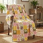 Horaldaily Spring Summer Flannel Blanket Throw, Buffalo Plaid Patch-Style Polka Dot Dasiy Soft Fuzzy Plush Cozy Fleece Blankets for Couch Sofa Bed Lounging, Ideal Gifts for Kids Adults Self, 50x60